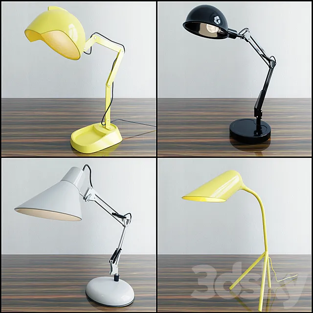 Set of table lamps 3DModel