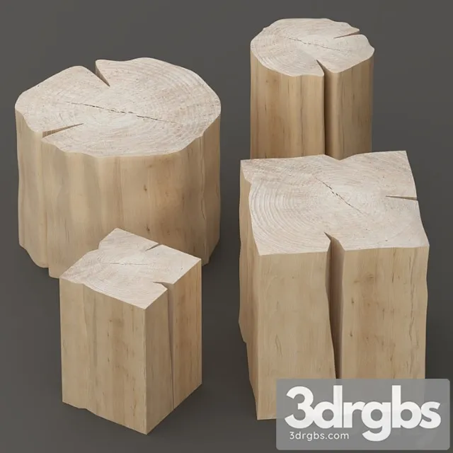 Set of tables from stumps. 2 3D Model Download Set of tables from stumps. 2 3D Model Download