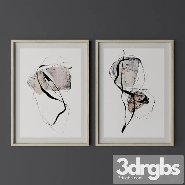 Set of the paintings 5 3D Model Download