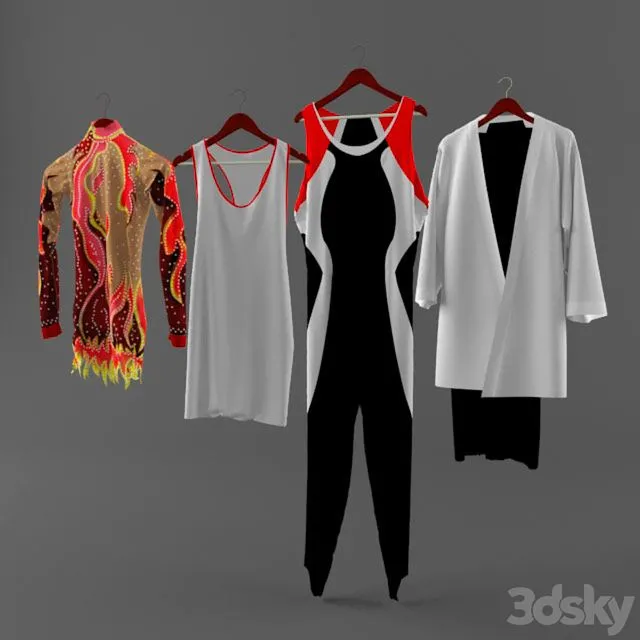Set of Tracksuits 3D Model Set of Tracksuits 3D Model