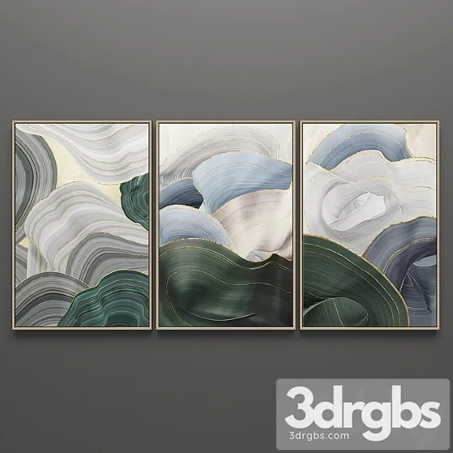 Set of triptych paintings 6 3D Model Download