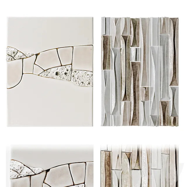 Set of two ceramic panels 3D Model