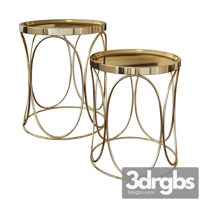Set Of Two Coffee Tables With Metal Table Top A79100090 3D Model Download Set Of Two Coffee Tables With Metal Table Top A79100090 3D Model Download