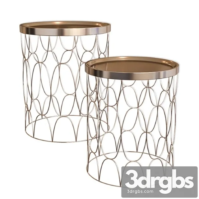 Set of two coffee tables with metal top a79100080 Set of two coffee tables with metal top a79100080