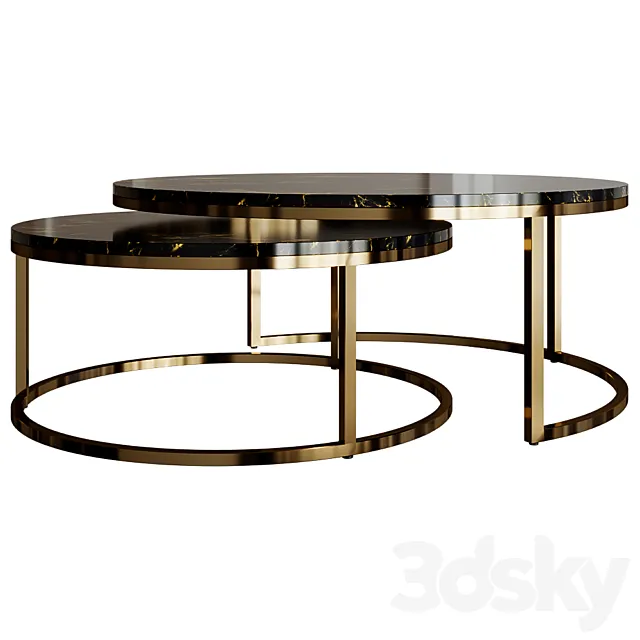 Set of two Wire coffee tables 3D Model