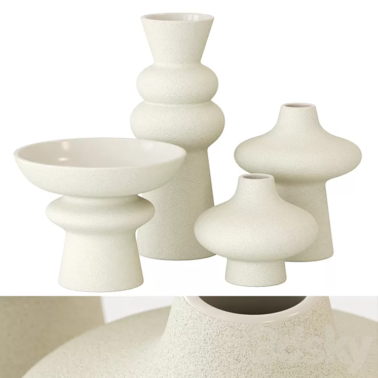 Set of vases H&M 3D Model Free Download