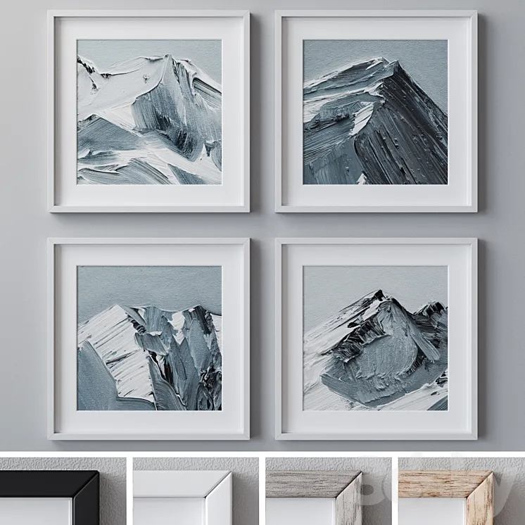 Set of wall paintings 1400 3D Model Free Download