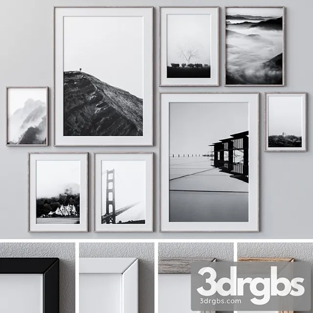 Set of wall paintings 1443 3D Model Download