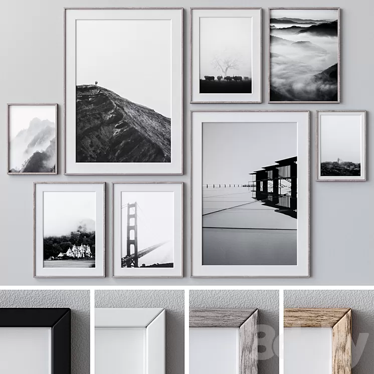 Set of wall paintings 1443 3D Model Free Download