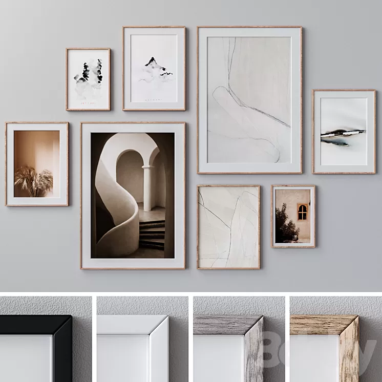 Set of wall paintings 1670 3D Model Free Download