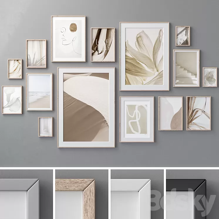 Set of wall paintings 1769 3D Model Free Download