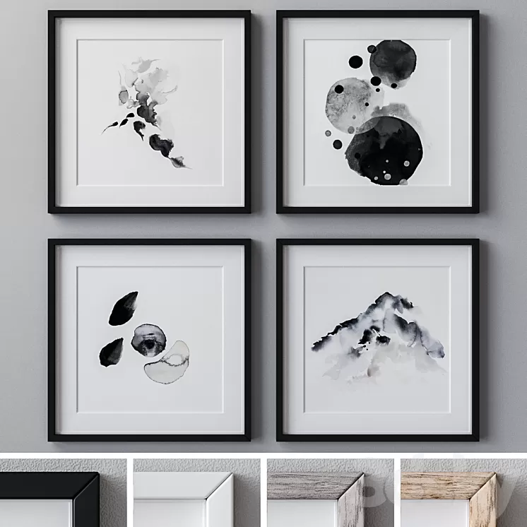 Set of wall paintings 1770 3D Model Free Download