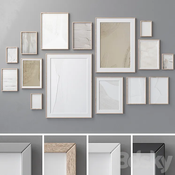 Set of wall paintings 1995 3D Model Free Download