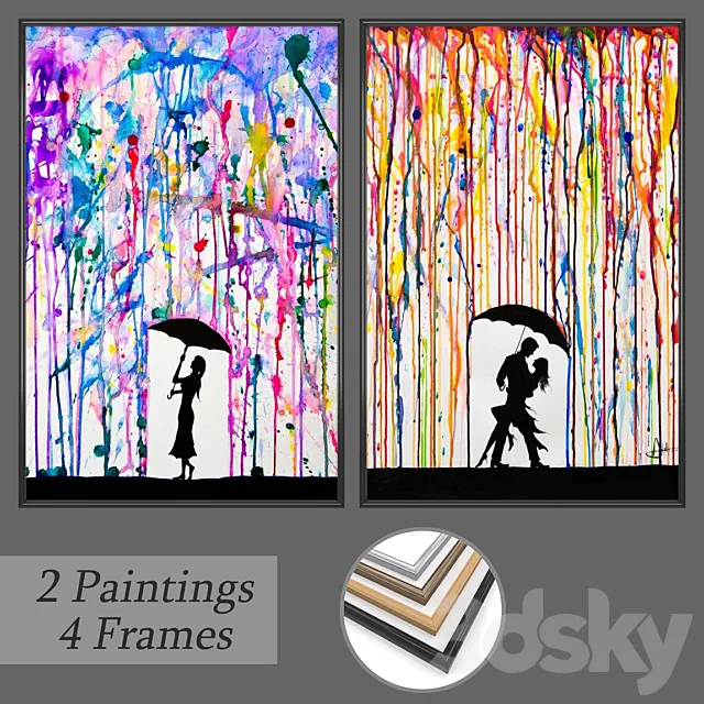 Set of wall paintings No 154 3D Model