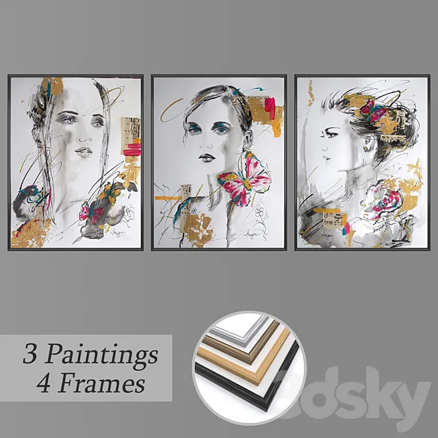 Set of wall paintings No 2934 3D Model