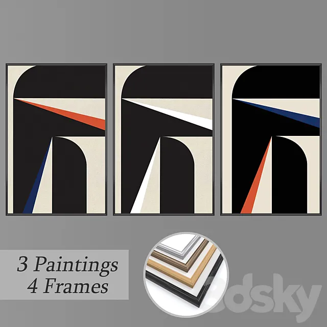 Set of wall paintings No 3230 3D Model