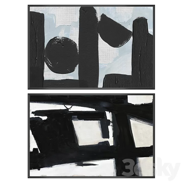 Set of wall paintings No 3719 3D Model Free Download