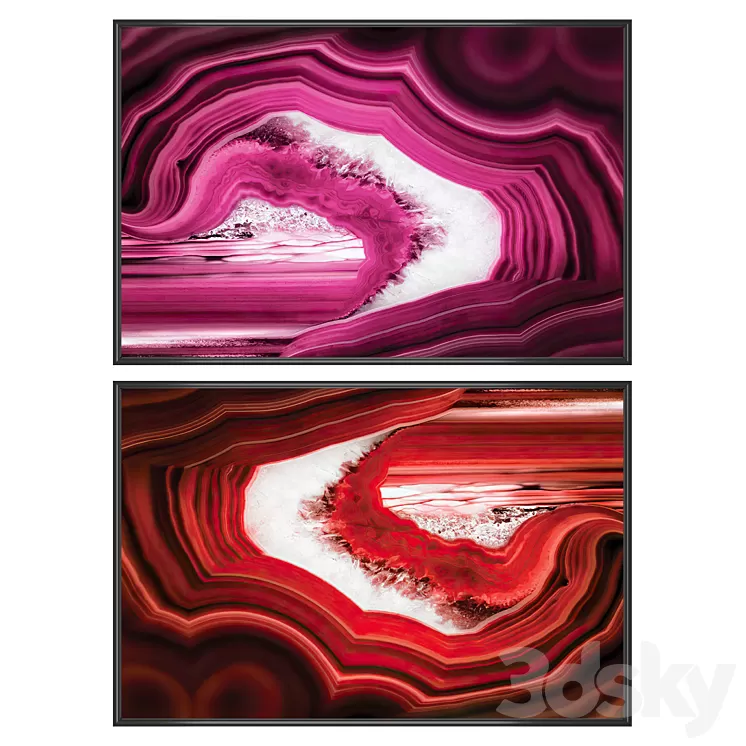 Set of wall paintings No 3728 3D Model Free Download