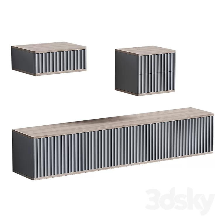 Set of Wall Pedestals the Idea 3D Model Set of Wall Pedestals the Idea 3D Model