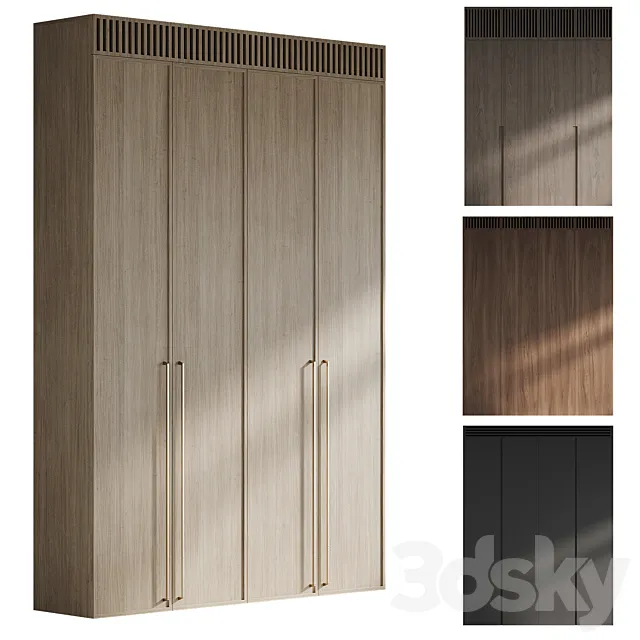 Set of wardrobe cabinets with ventilation grille 3D Model