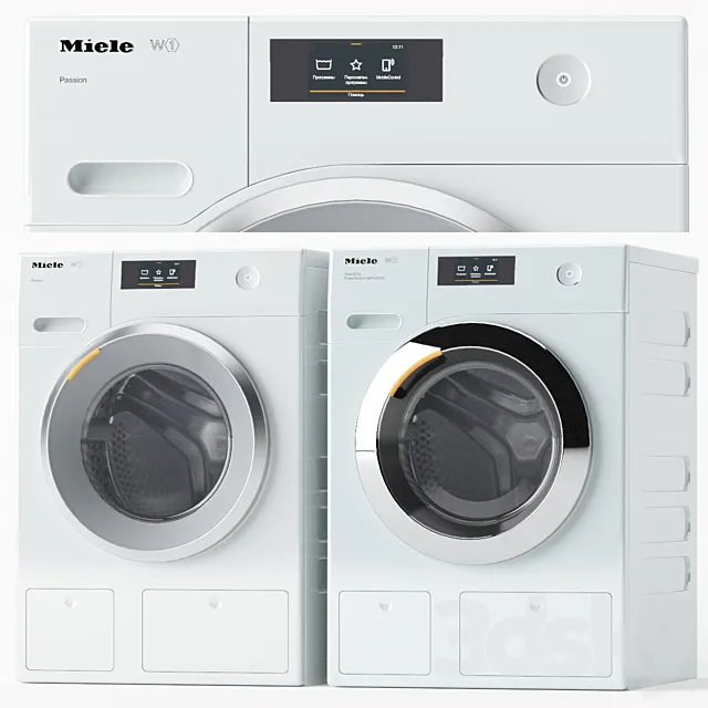Set of washing machines Miele 3D Model