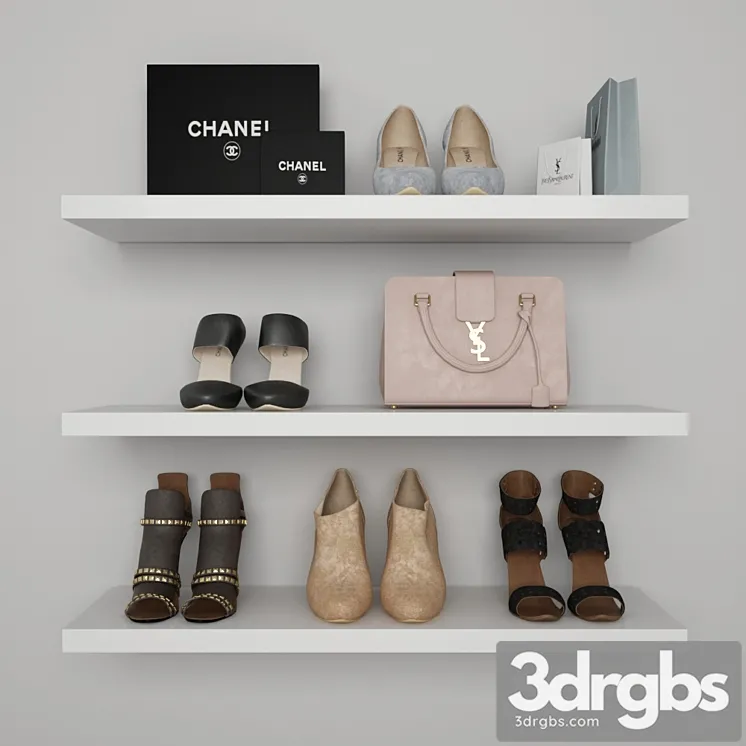 Set Of Women Shoes I Women Shoes 3D Model Download