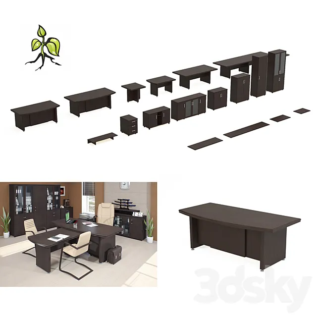 Set Office furniture “master” 3D Model