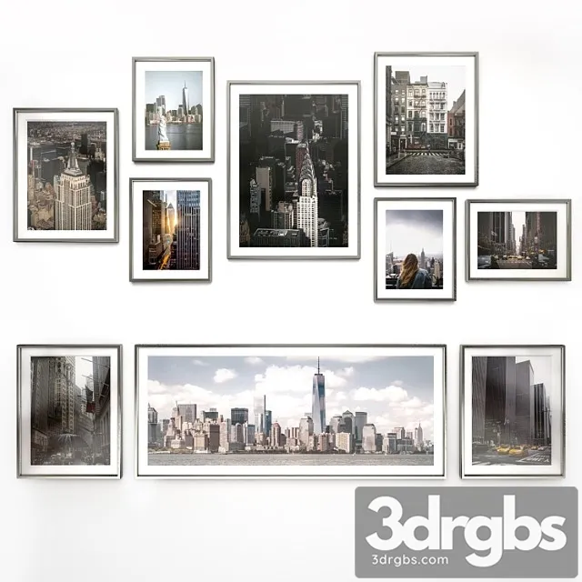 Set pictures of new york 3D Model Download