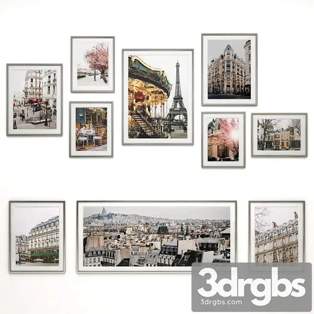 Set pictures of paris 3D Model Download