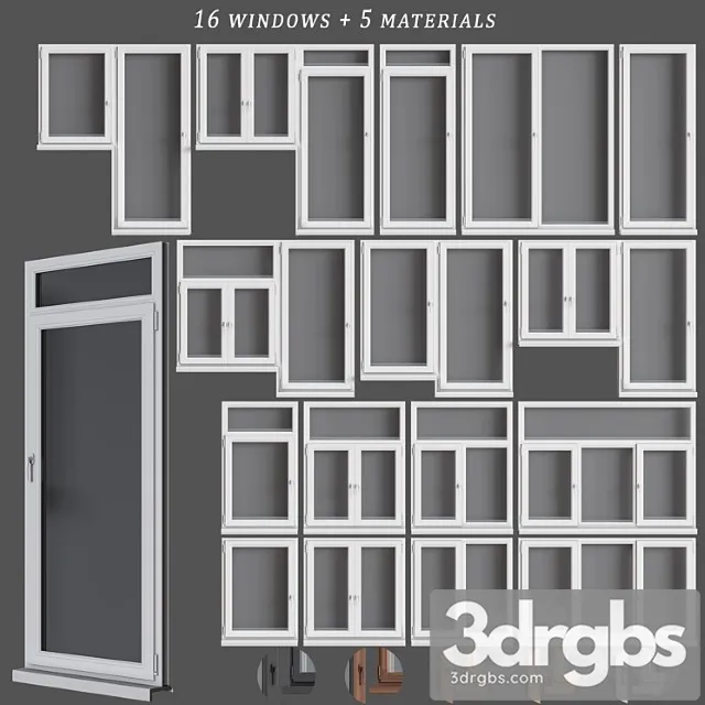 Set Plastic Windows 4 3D Model Download