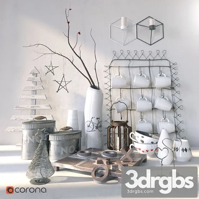 Set Scandinavian decor 01 3D Model Download
