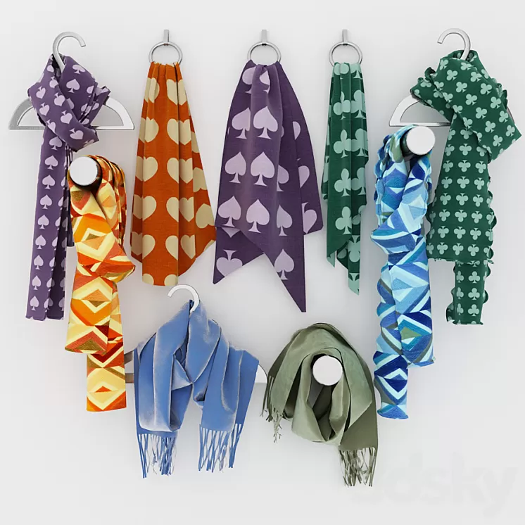 Set scarf hangers 3D Model Set scarf hangers 3D Model