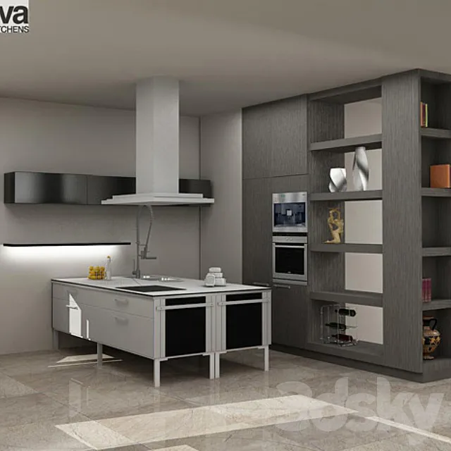 set scene Binova kitchens 3DModel
