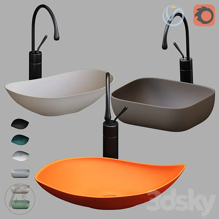 Set Sink WB-0048_0047_0046 3D Model Free Download