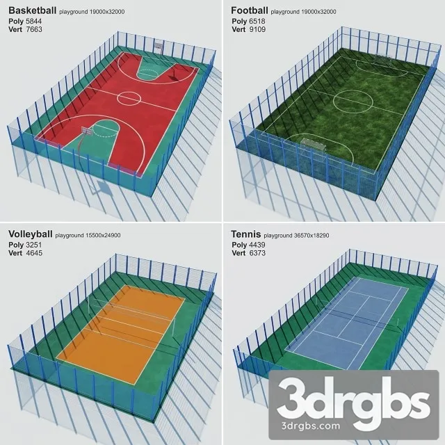 Set Sport Playground 3D Model Download Set Sport Playground 3D Model Download