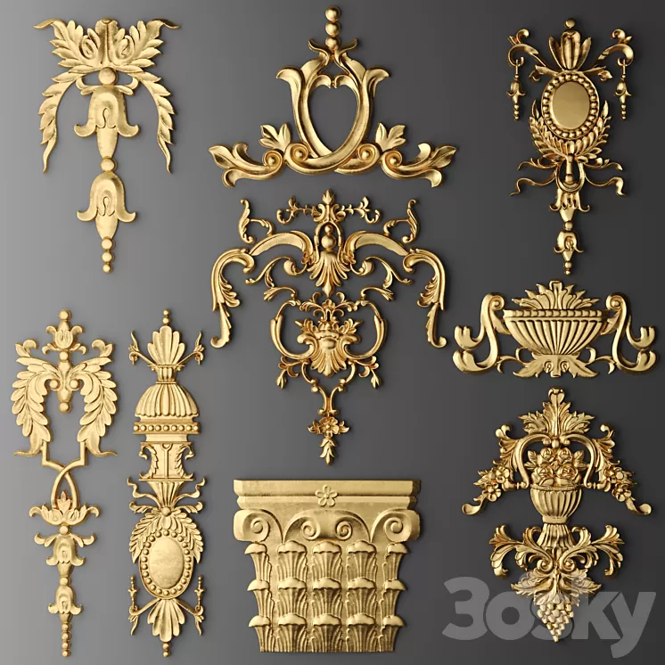 Set stucco decoration 3D Model Set stucco decoration 3D Model