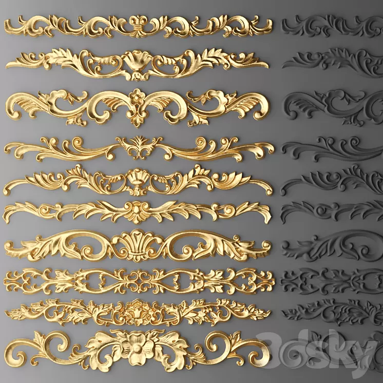 Set stucco decoration 3D Model Set stucco decoration 3D Model
