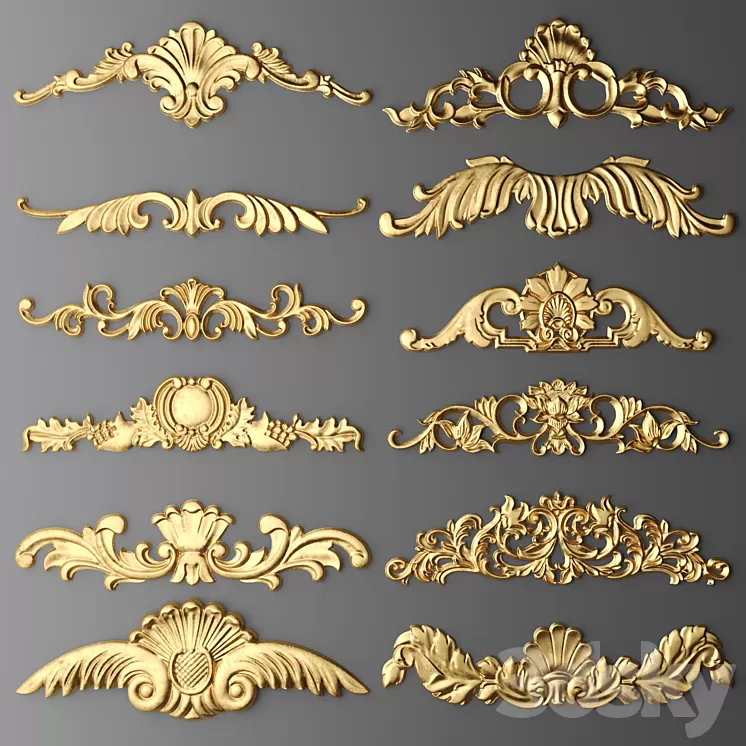 Set stucco decoration 3D Model Set stucco decoration 3D Model