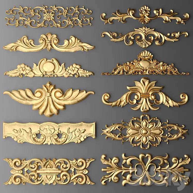 Set stucco decoration 3D Model Set stucco decoration 3D Model
