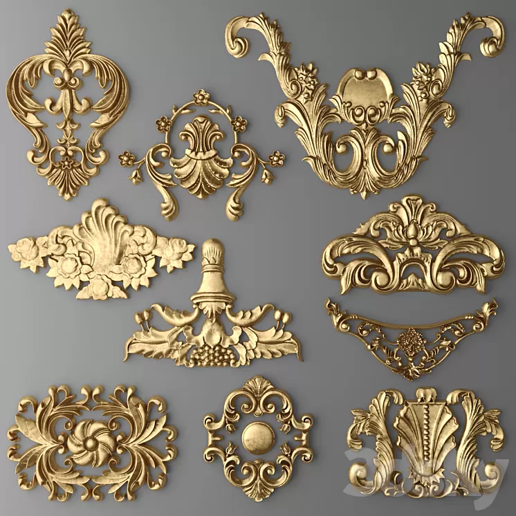 Set stucco decoration 3D Model Set stucco decoration 3D Model