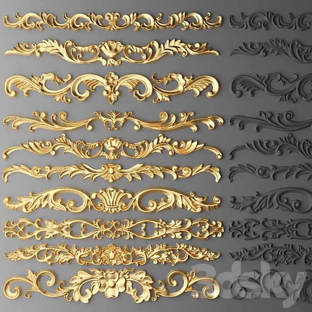 Set stucco decoration 3D Model Set stucco decoration 3D Model