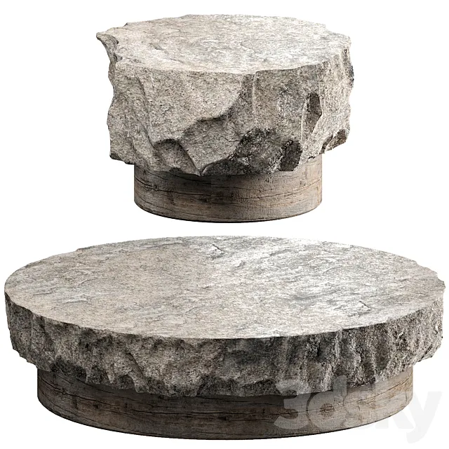 set table stone 3D Model set table stone 3D Model