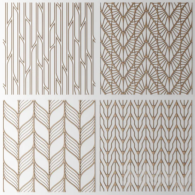 Set. The grille panel.Lattice panel pattern art abstraction decorative interior wall decor 3D Model Set. The grille panel.Lattice panel pattern art abstraction decorative interior wall decor 3D Model