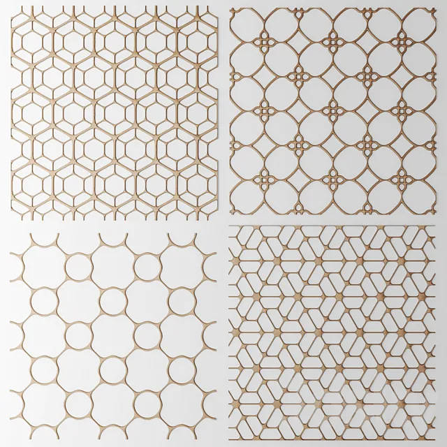 Set. The grille panel. Lattice. panel. pattern. art. abstraction. decorative. interior. wall decor 3DModel Set. The grille panel. Lattice. panel. pattern. art. abstraction. decorative. interior. wall decor 3DModel