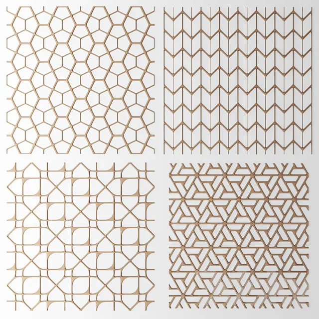 Set. The grille panel. Lattice. panel. pattern. art. abstraction. decorative. interior. wall decor 3DModel Set. The grille panel. Lattice. panel. pattern. art. abstraction. decorative. interior. wall decor 3DModel