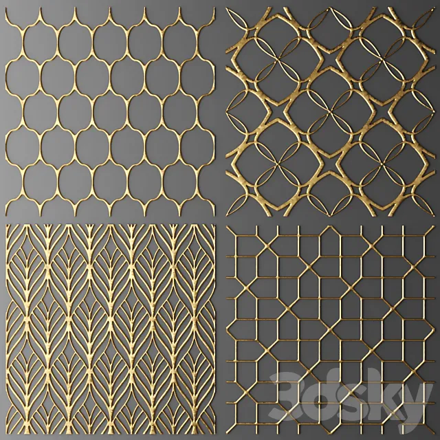 Set. The panel. grille. Panel. grille. Lattice. panel. pattern. art ...