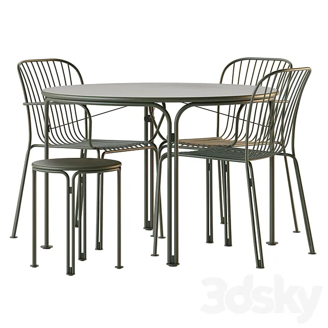 SET THORVALD DINING TABLE AND CHAIRS 3D Model
