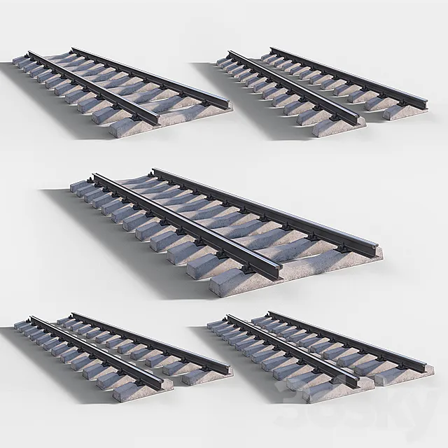 Set tramways 04 3D Model Set tramways 04 3D Model