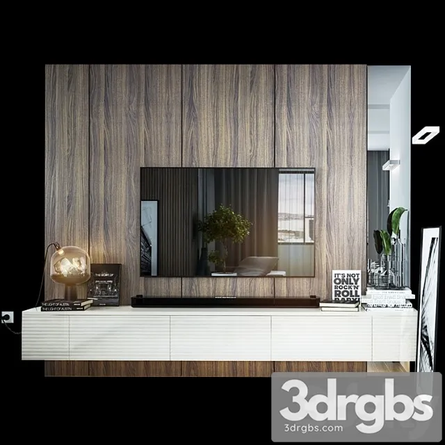 Set TV Wall 02 3D Model Download