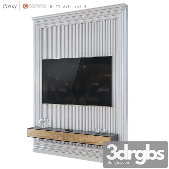 Set TV Wall 5 3D Model Download